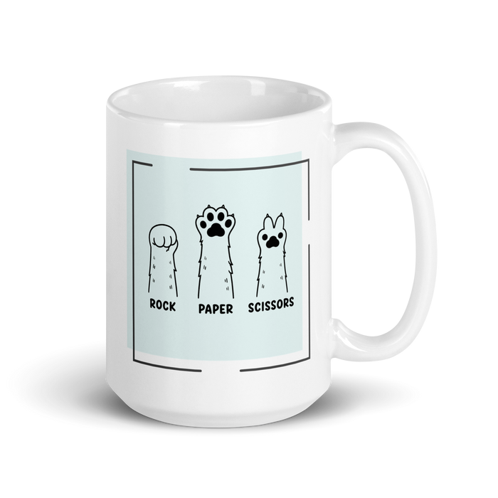 Rock Paper Scissors White Mug
