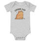 Chonk Cat Baby Onesie in Athletic Heather, front