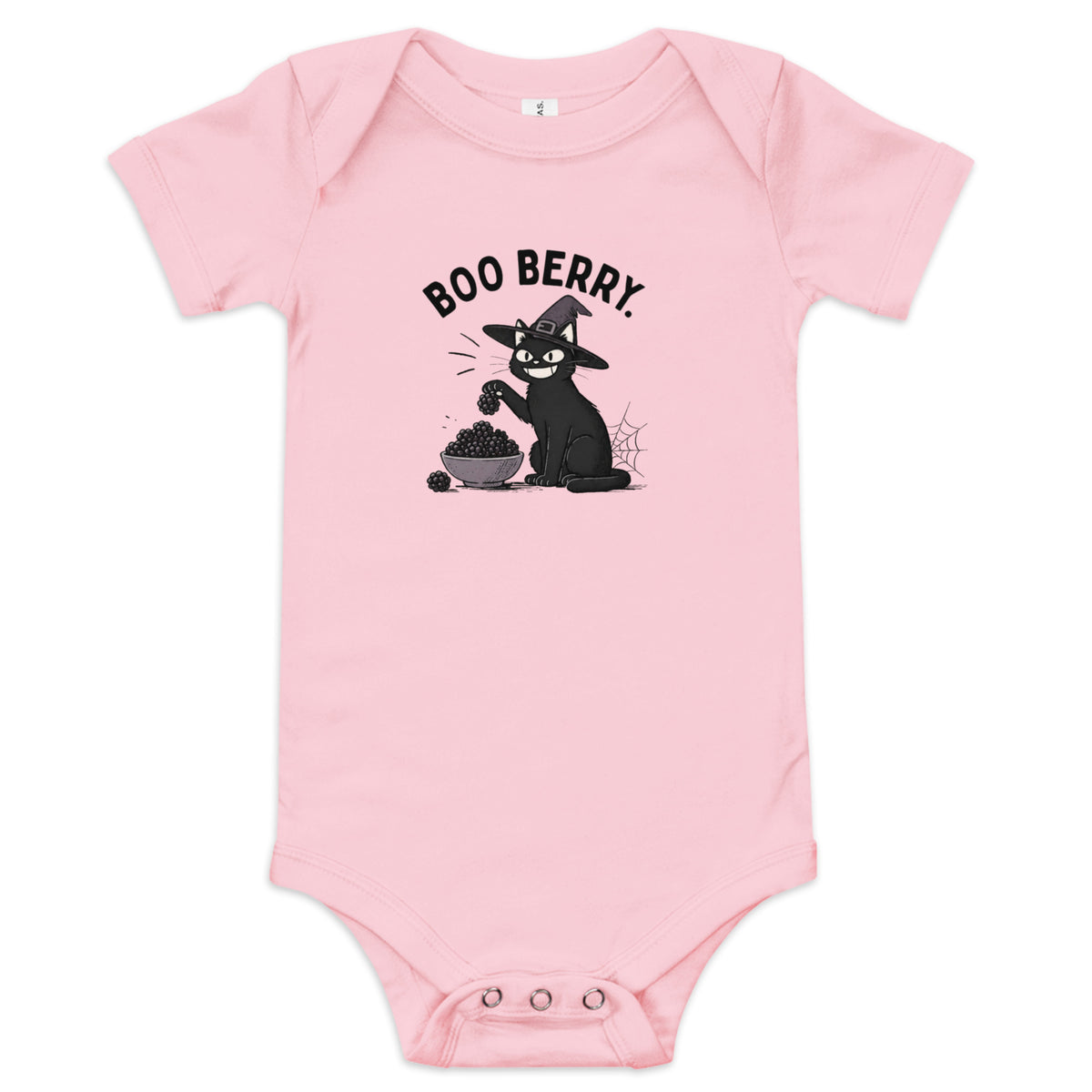 Boo Berry Baby Onesie in Pink, front
