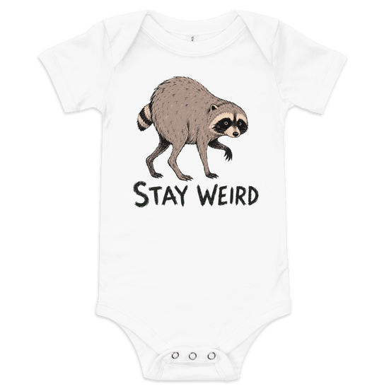 Jimothy: Stay Weird Baby Onesie - White