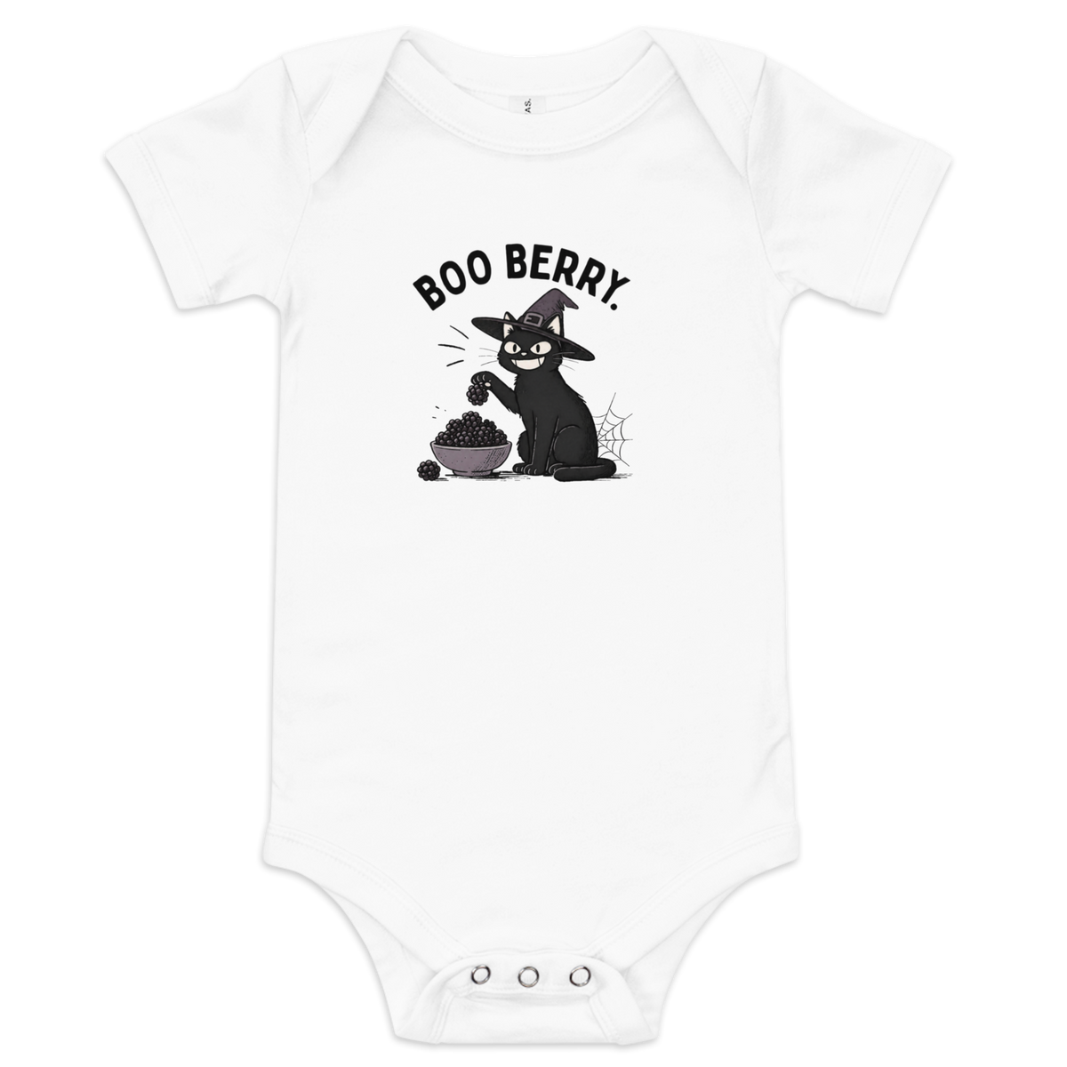 Boo Berry Baby Onesie in White, front