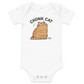 Chonk Cat Baby Onesie in White, front