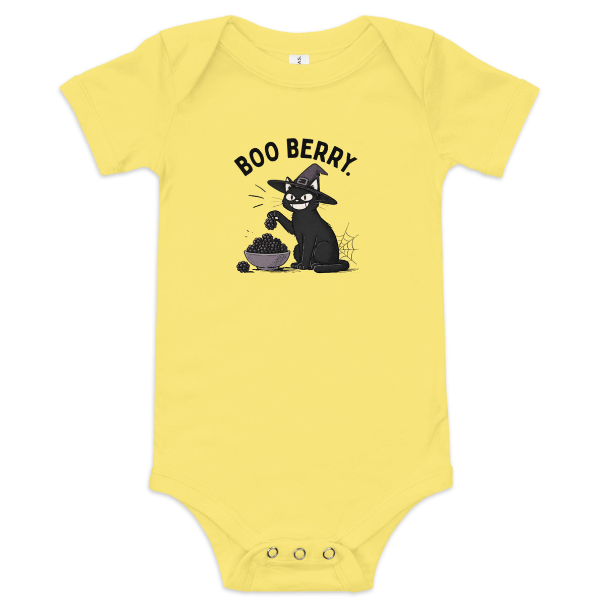 Boo Berry Baby Onesie in Yellow, front