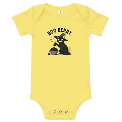 Boo Berry Baby Onesie in Yellow, front