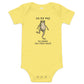 On My Way to Make the Vibes Weird Baby Onesie in Yellow, front