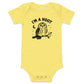 I'm a Hoot Baby Onesie in Yellow, front