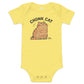 Chonk Cat Baby Onesie in Yellow, front