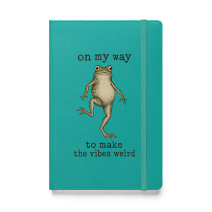 On My Way to Make the Vibes Weird Notebook in Turquoise, front
