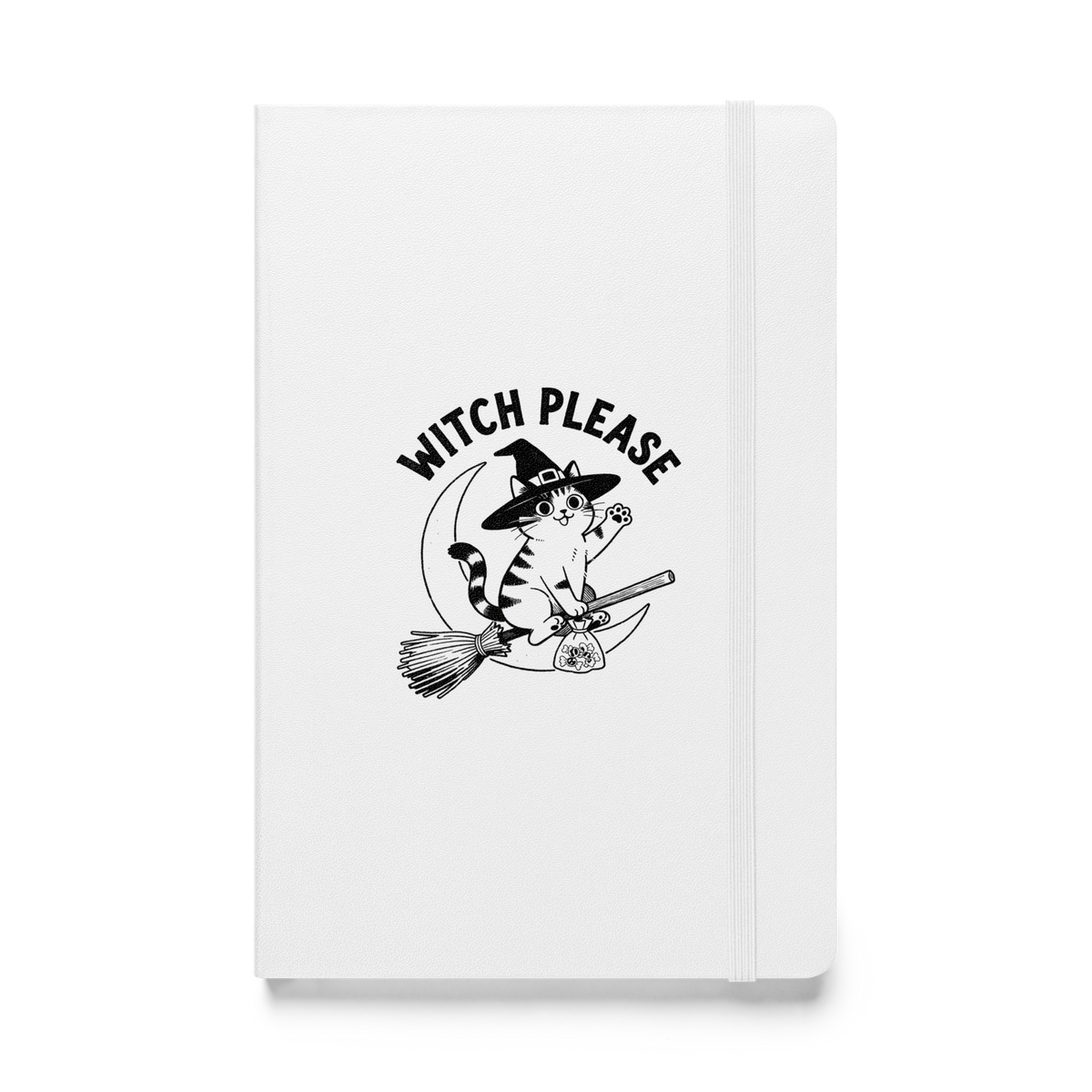 Witch, Please (Cat) Hardcover Notebook - White
