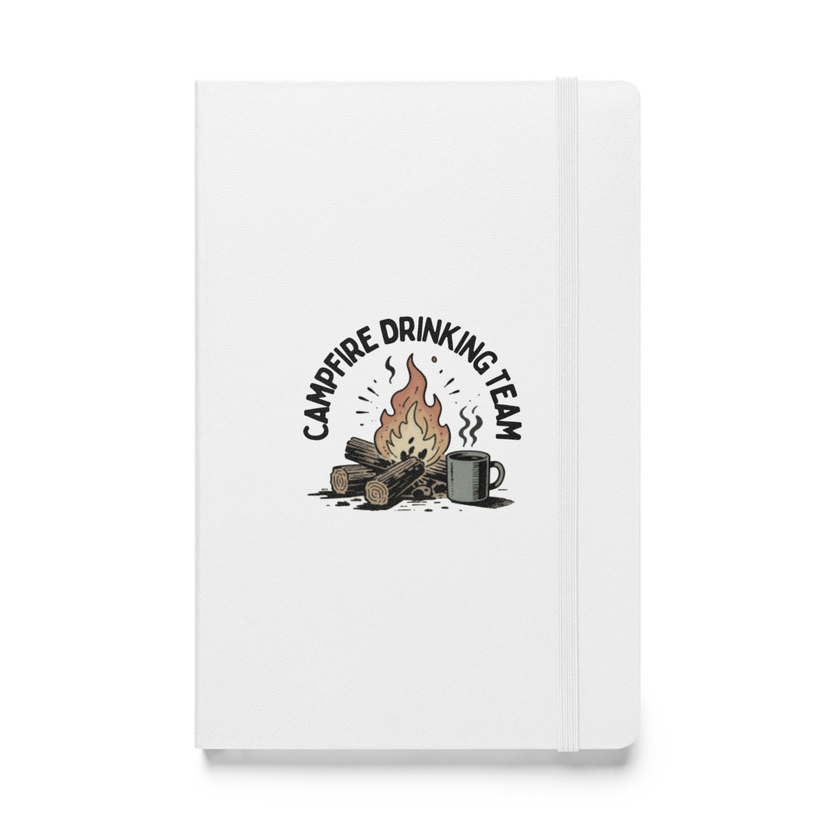 Campfire Drinking Team Hardcover Notebook - White