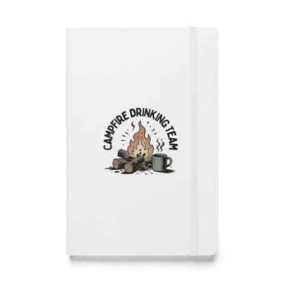 Campfire Drinking Team Hardcover Notebook - White