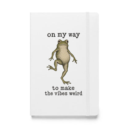 On My Way to Make the Vibes Weird Notebook in White, front