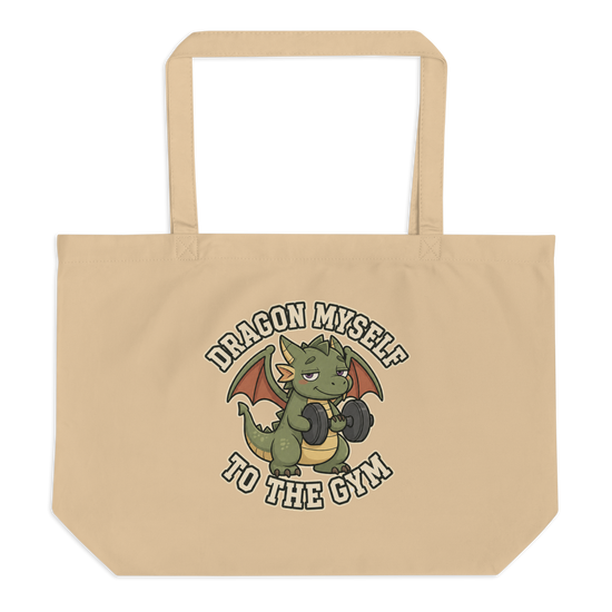 Dragon Myself to the Gym Tote Bag - Oyster
