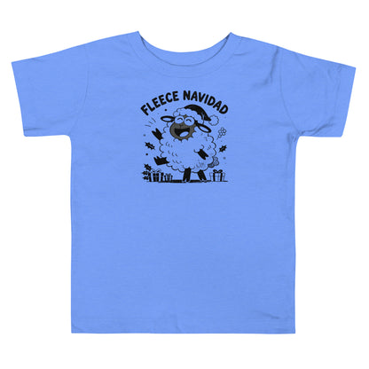 Fleece Navidad Toddler T-Shirt in Heather Columbia Blue, front