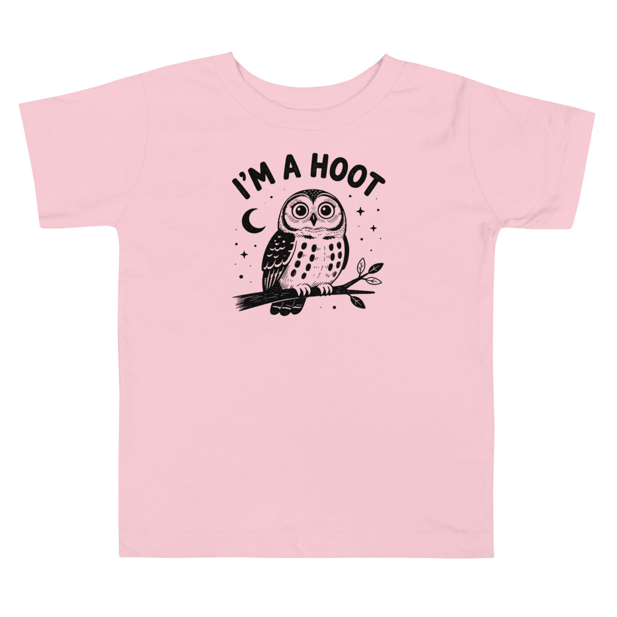 I'm a Hoot Toddler T-Shirt in Pink, front