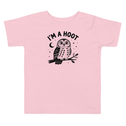 I'm a Hoot Toddler T-Shirt in Pink, front
