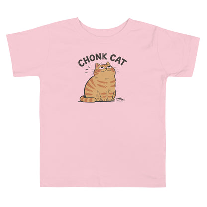 Chonk Cat Toddler T-Shirt in Pink, front