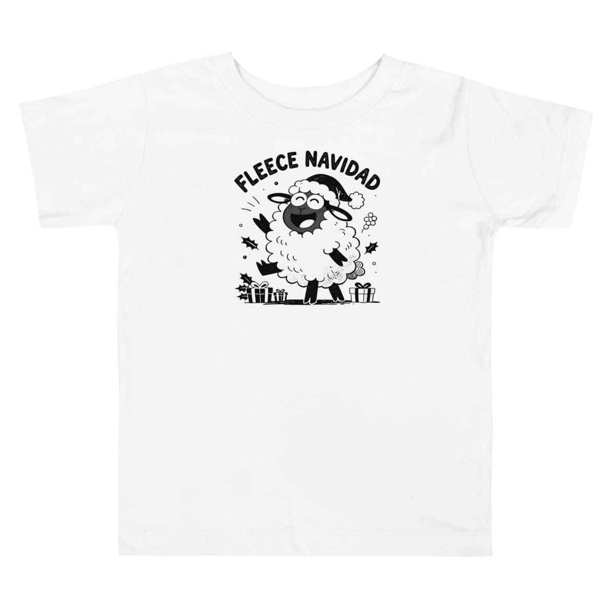 Fleece Navidad Toddler T-Shirt in White, front