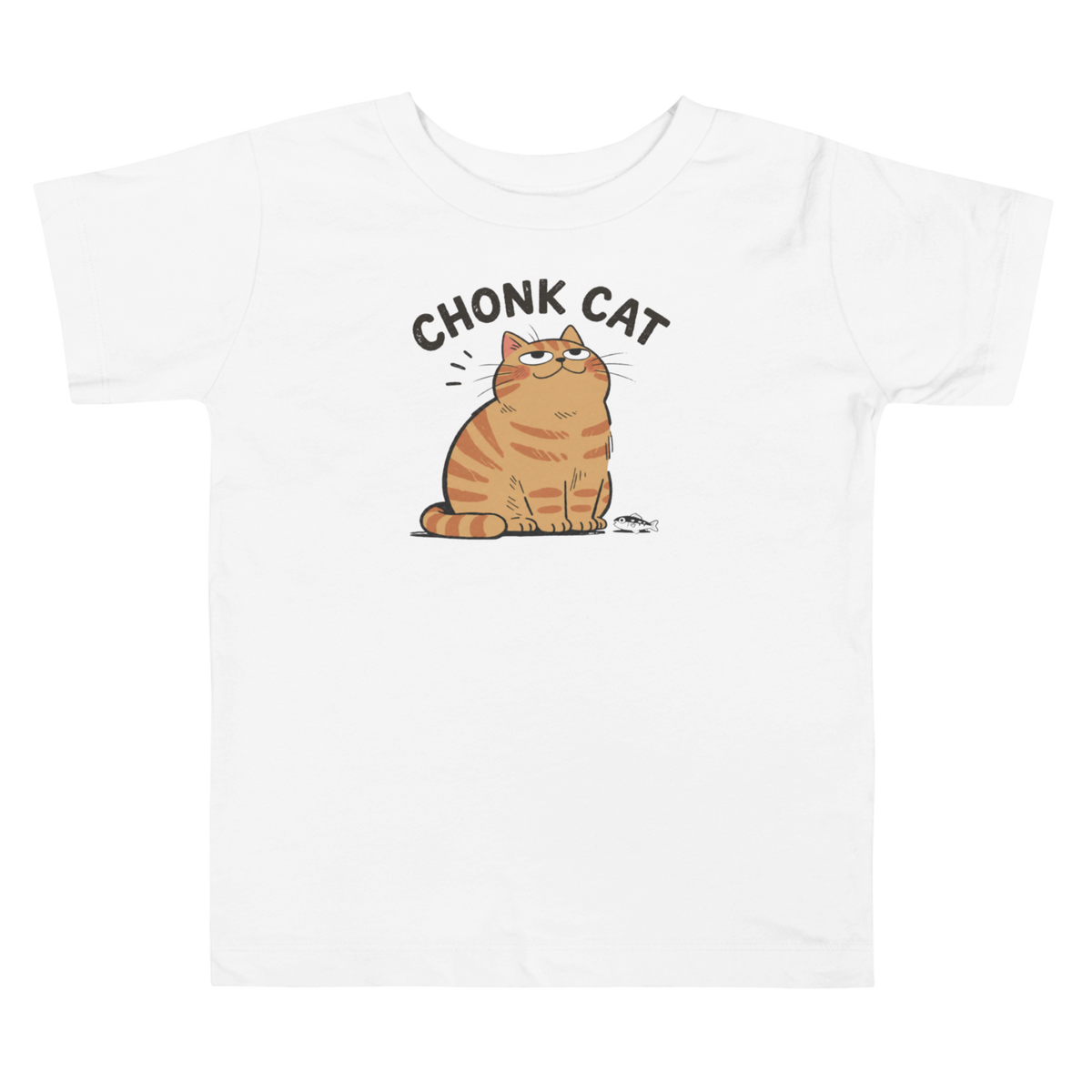 Chonk Cat Toddler T-Shirt in White, front