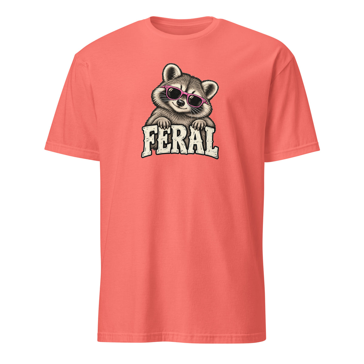 Feral Raccoon Soft Cotton T-Shirt