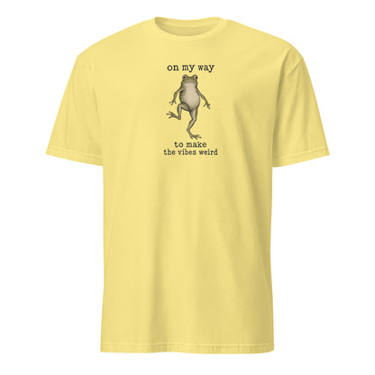 On My Way to Make the Vibes Weird T-Shirt in Cornsilk, front