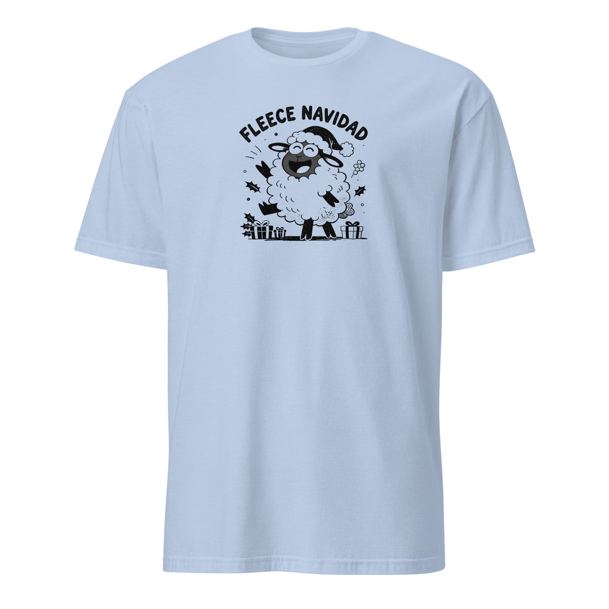 Fleece Navidad T-Shirt in Light Blue, front