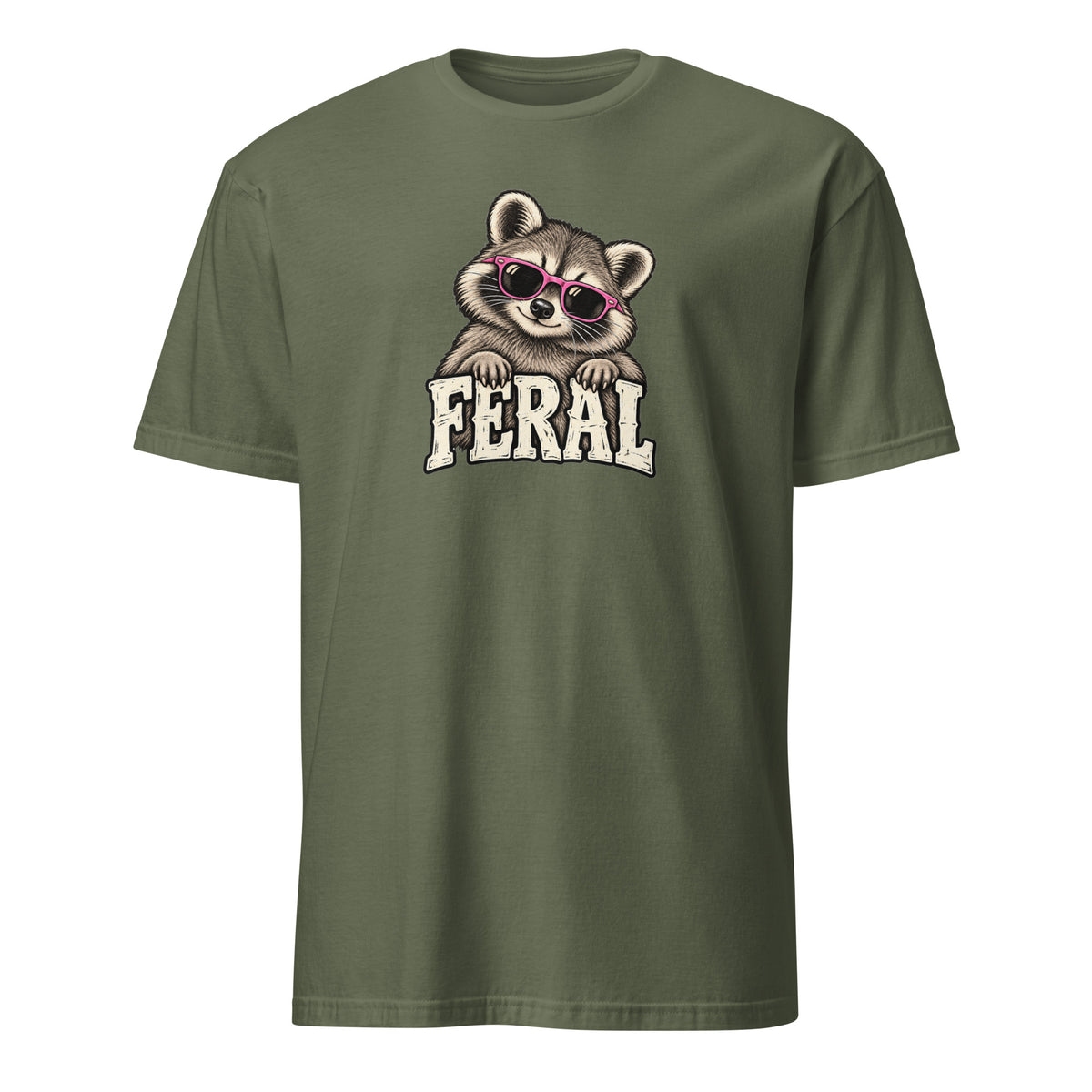 Feral Raccoon Soft Cotton T-Shirt
