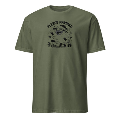 Fleece Navidad T-Shirt in Military Green, front