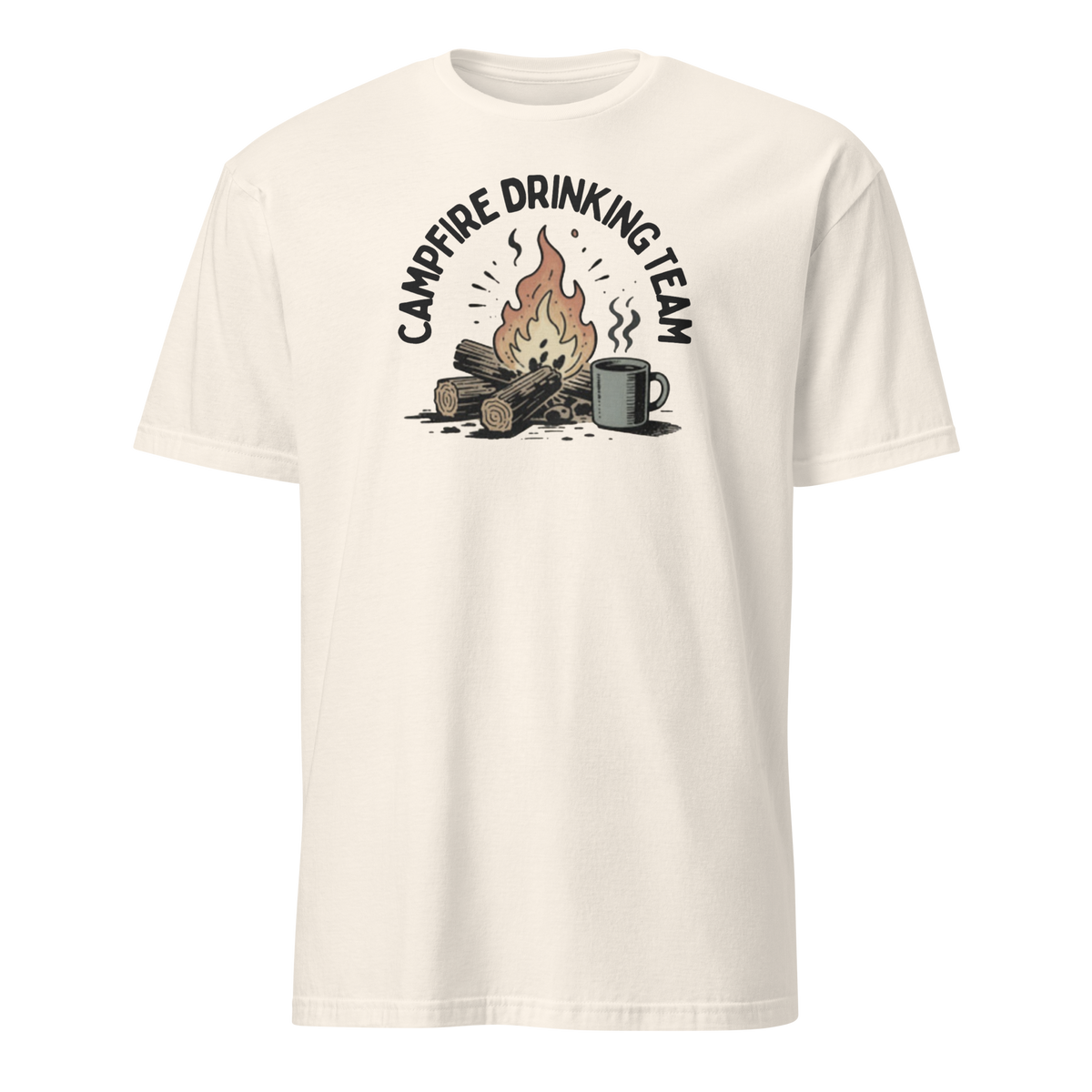 Campfire Drinking Team Soft Cotton T-Shirt - Natural