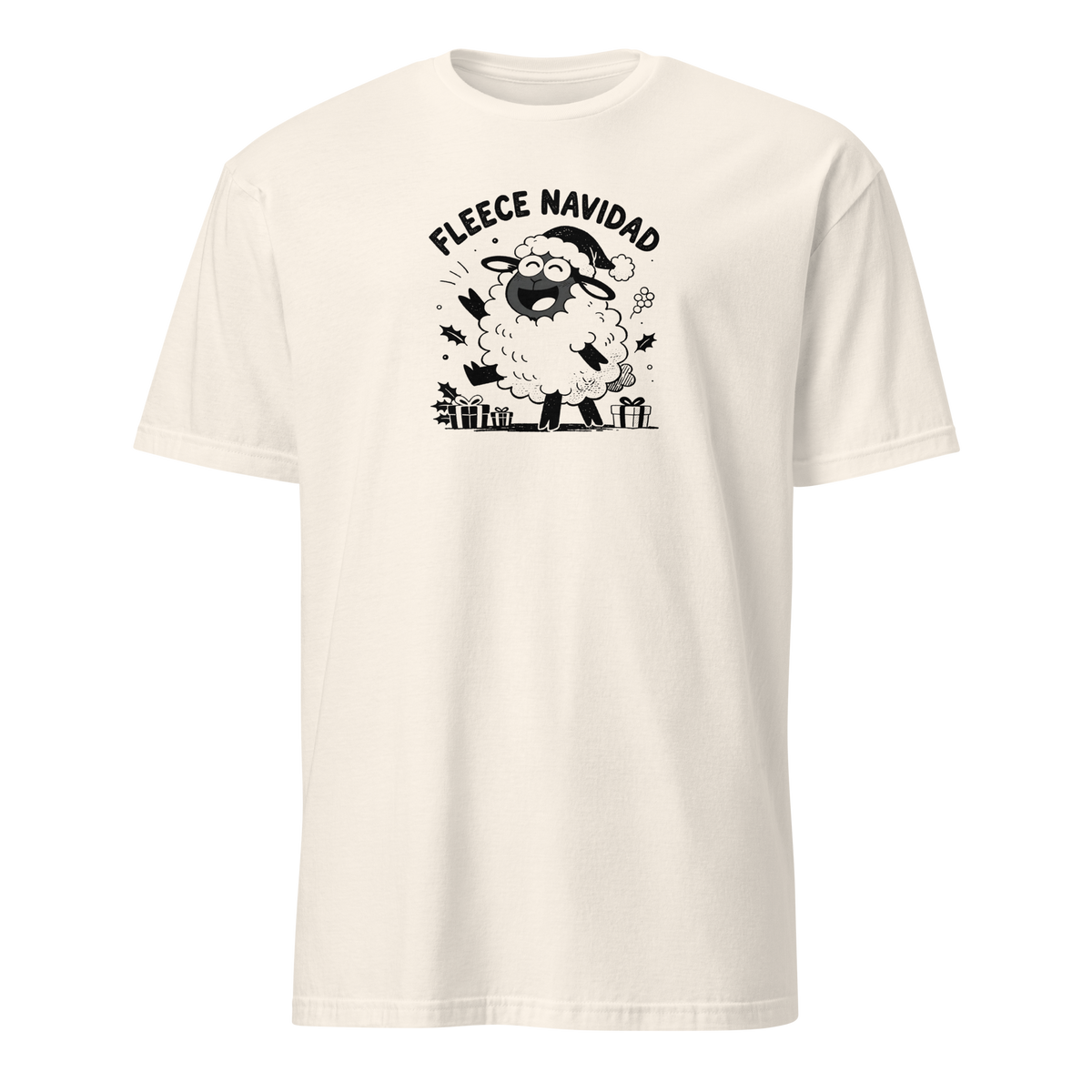 Fleece Navidad T-Shirt in Natural, front