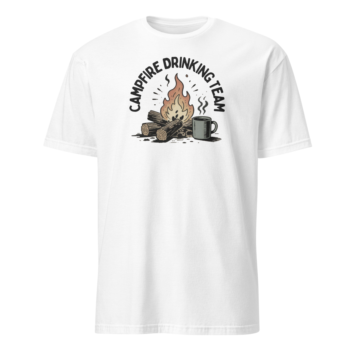 Campfire Drinking Team Soft Cotton T-Shirt - White