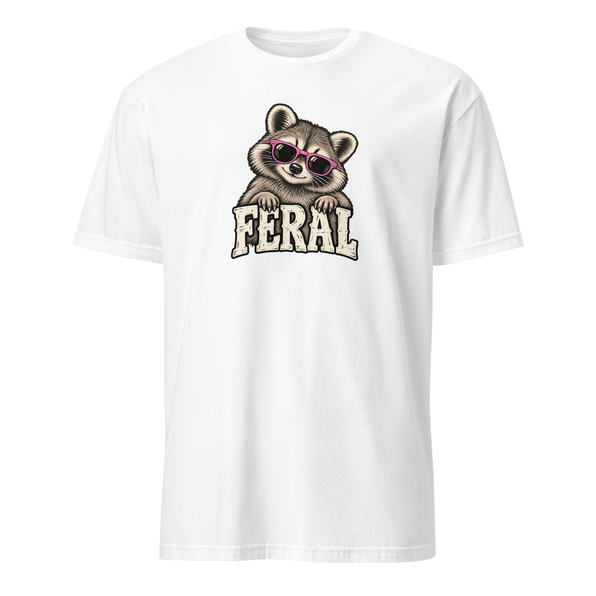 Feral Raccoon Soft Cotton T-Shirt