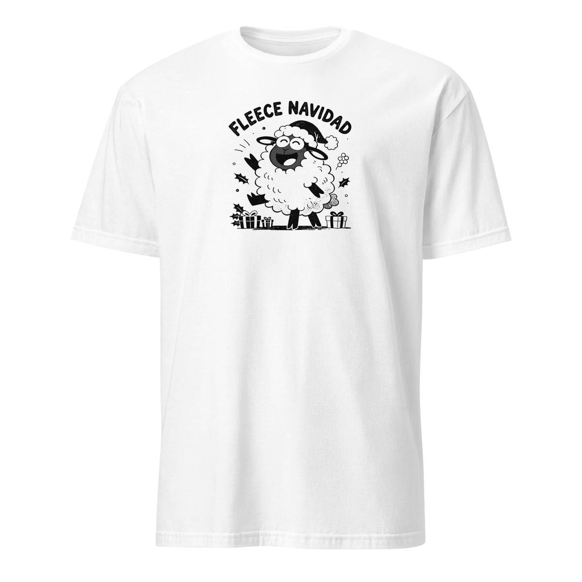 Fleece Navidad T-Shirt in White, front