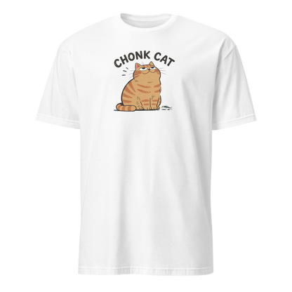 Chonk Cat T-Shirt in White, front