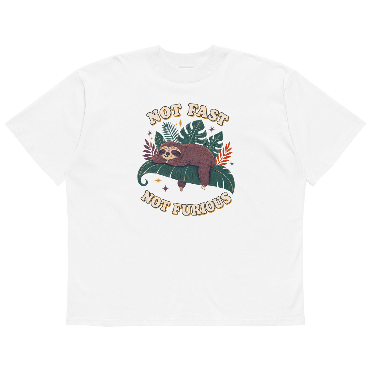 Not Fast Not Furious Oversized T-Shirt - White