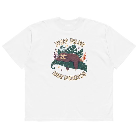 Not Fast Not Furious Oversized T-Shirt - White