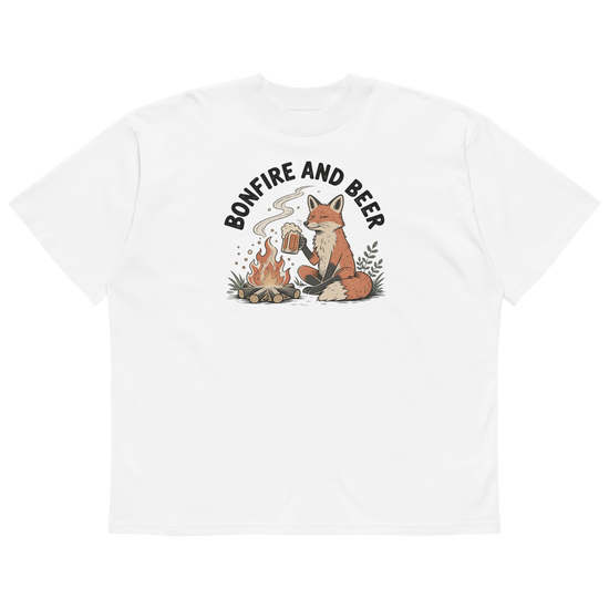 Bonfire and Beer Oversized T-Shirt - White