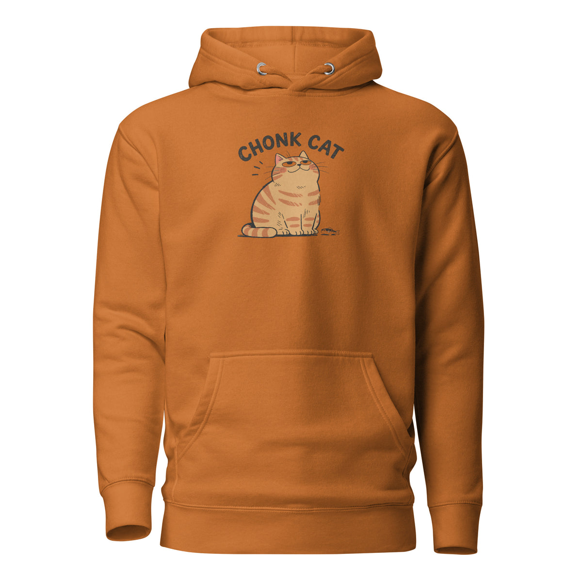 Chonk Cat Hoodie in Adobe, front
