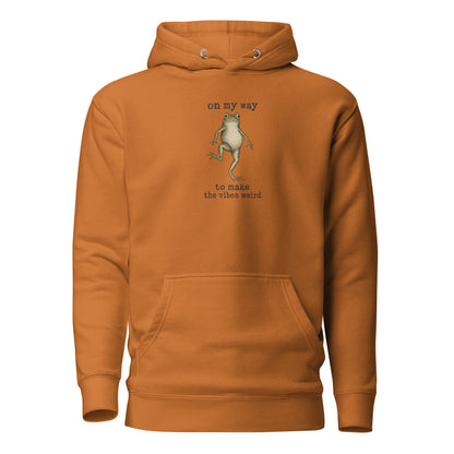 On My Way to Make the Vibes Weird Hoodie in Adobe, front