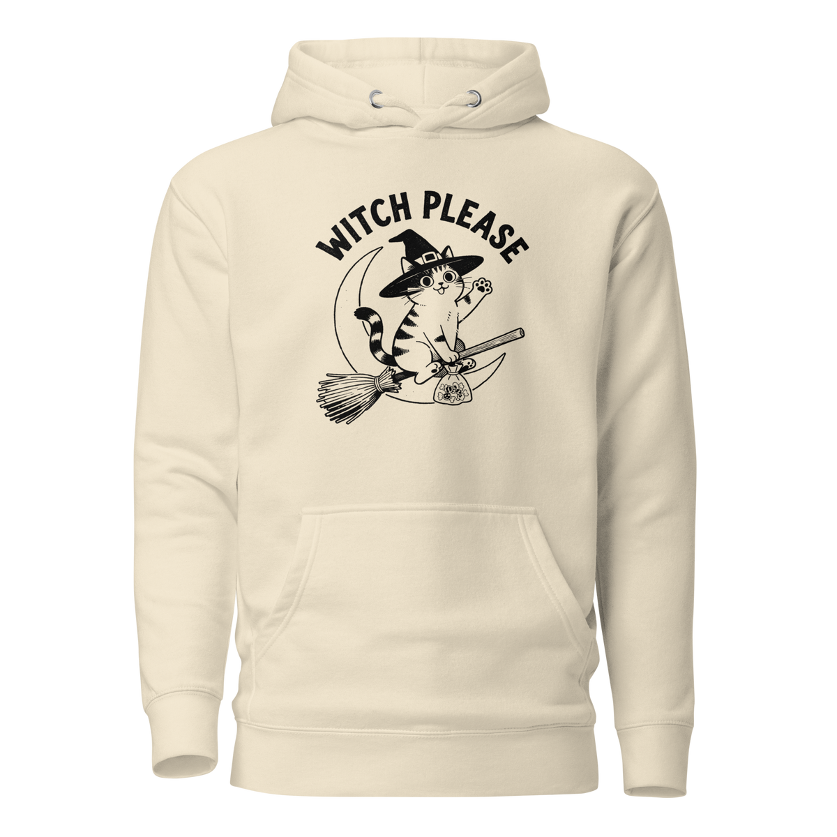 Witch, Please (Cat) Classic Hoodie - Bone