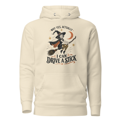 Drive a Stick Witch Classic Hoodie - Bone