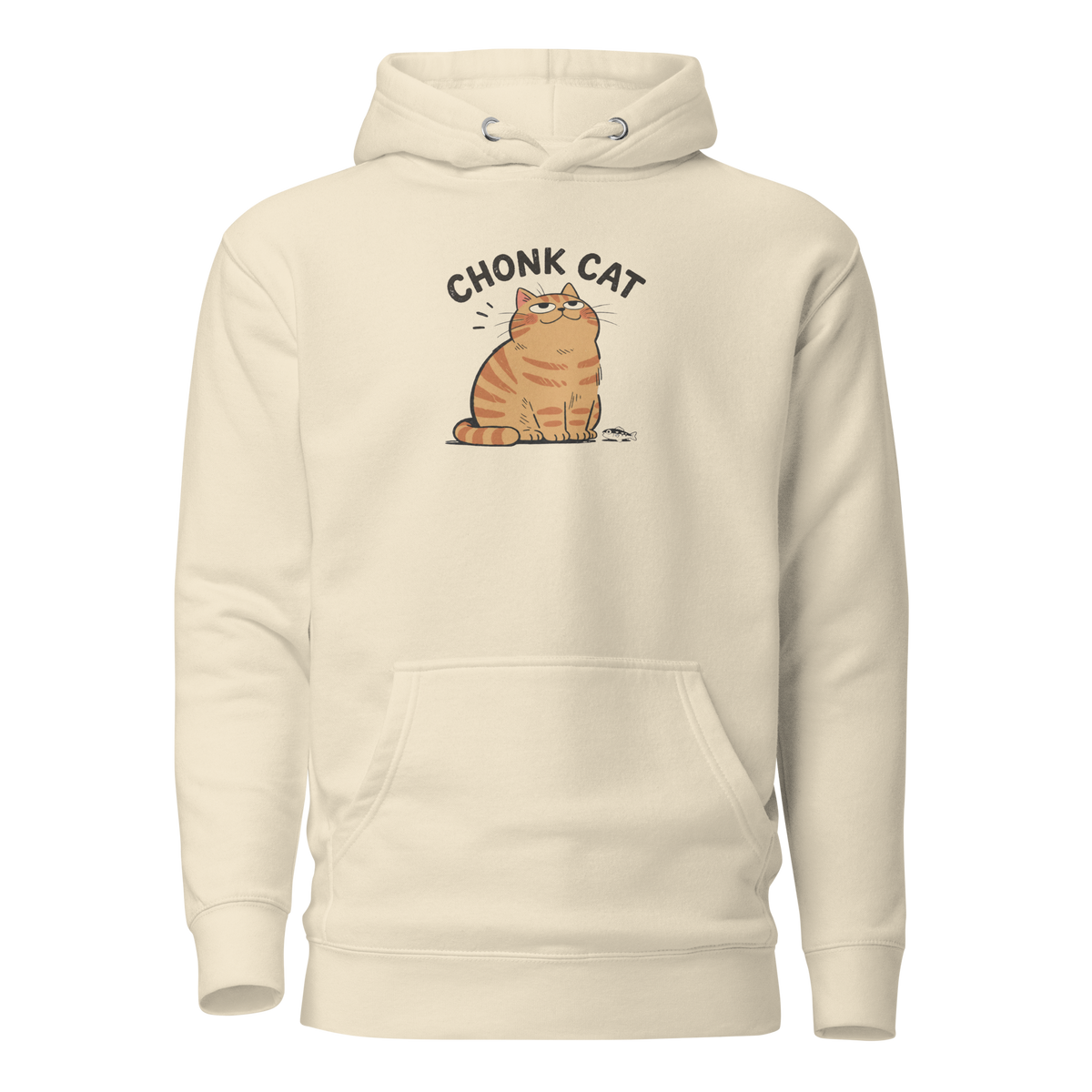 Chonk Cat Hoodie in Bone, front