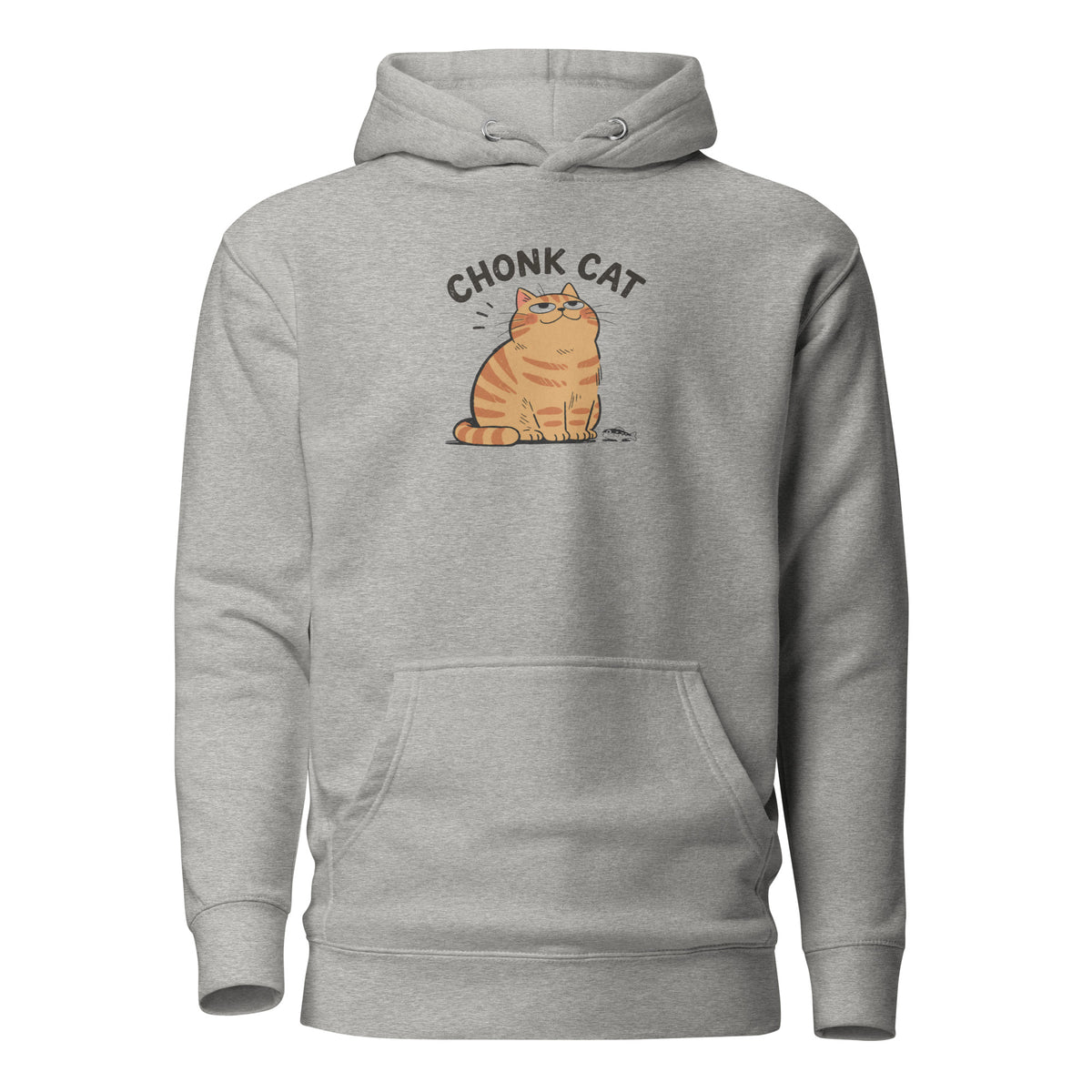 Chonk Cat Hoodie in Carbon Grey, front