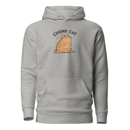 Chonk Cat Hoodie in Carbon Grey, front