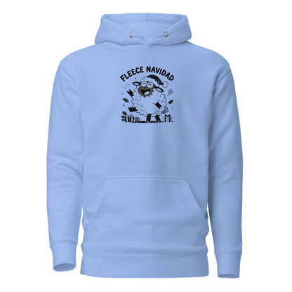 Fleece Navidad Hoodie in Carolina Blue, front