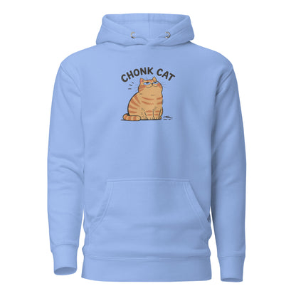 Chonk Cat Hoodie in Carolina Blue, front