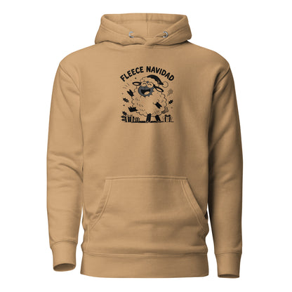 Fleece Navidad Hoodie in Khaki, front