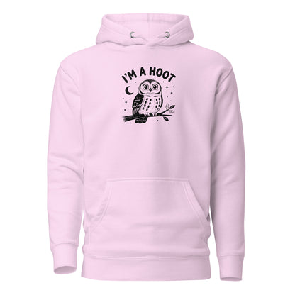 I'm a Hoot Hoodie in Lavender, front