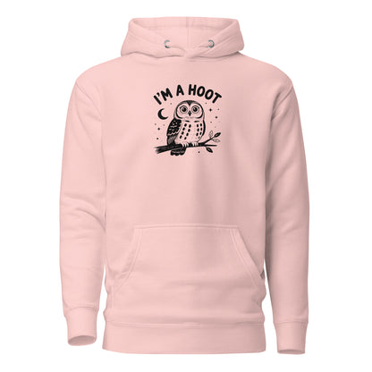 I'm a Hoot Hoodie in Light Pink, front