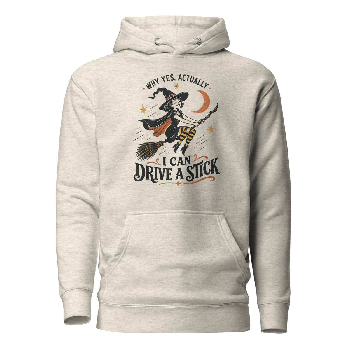 Drive a Stick Witch Classic Hoodie - Oatmeal Heather